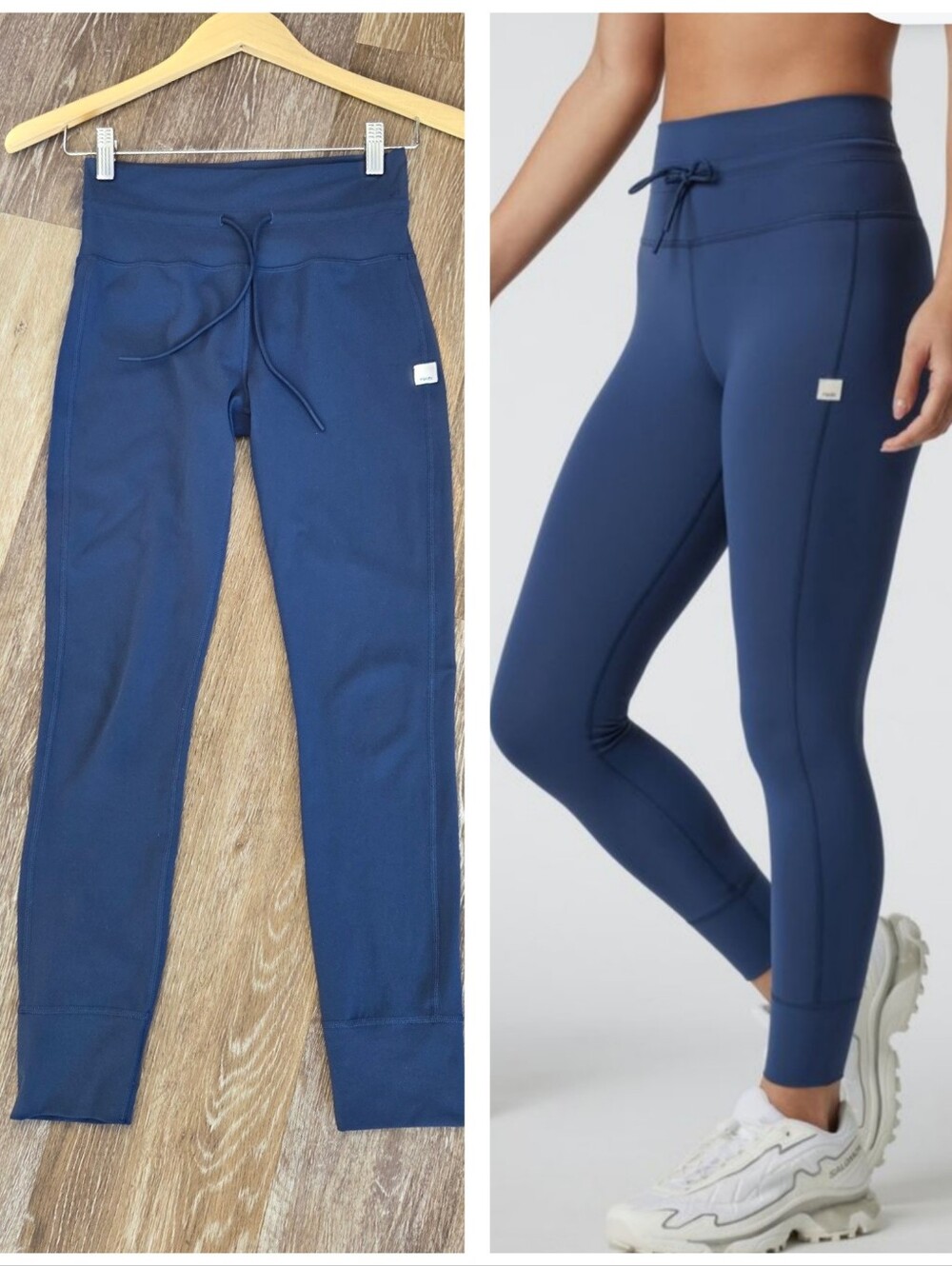 Vuori Daily Legging French Blue Yoga Activewear High Waist Drawcord Performance